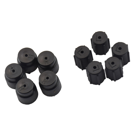 10 Pieces AC A/C Charging Port Service Caps R134a R12 13mm & 16mm Black ► Photo 1/6