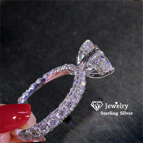 CC Wedding Rings For Women Princess Luxury Propose Engagement Bridal Jewelry Cubic Zirconia Round Stone Fashion Bijoux CC2101 ► Photo 1/6