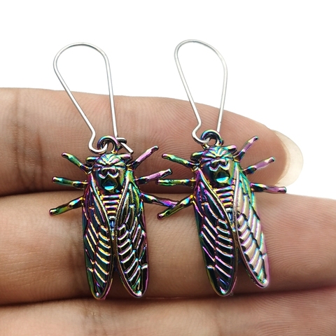 New Design!Psychedelic Cicada Lucky Insect Earrings, Unique Earrings,Super Cute ► Photo 1/3