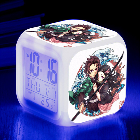 Anime Demon Slayer Kimetsu No Yaiba Clocks Hashibira Inosuke Zenitsu Agatsuma Kamado Tanjirou Nezuko Alarm Clock Figure Toy Doll ► Photo 1/6