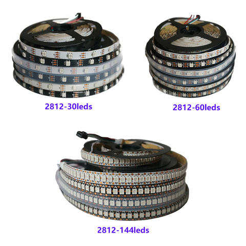 WS2812 RGB Led Strip Light WS2812B Led Lights Individually Addressable Led Light Strip Black/White PCB IP30/65/67 5V 1M/5M ► Photo 1/6