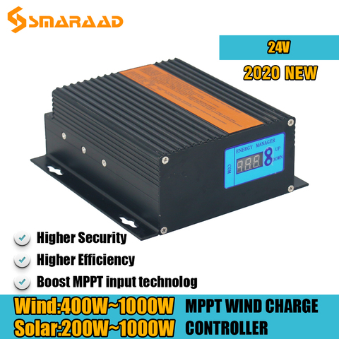 Wind 400w~1000w, Solar 200w~1000w Hybrid System Off Grid MPPT Charge Controller 24v Wind Turbine Or Solar Panel Controller ► Photo 1/6