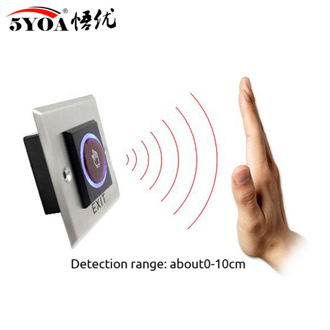 No Touch Exit Button Square Stainless Steel Metal Touchless Door Release Switch IR Contactless Infrared ► Photo 1/5