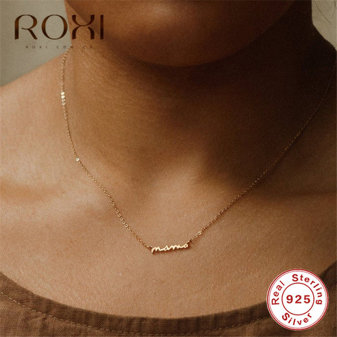 ROXI Mama Mom Mommy Letters Necklace Name Initial Necklace Lovely Gift for Mom 100% 925 Sterling Silver Necklaces & Pendants ► Photo 1/6