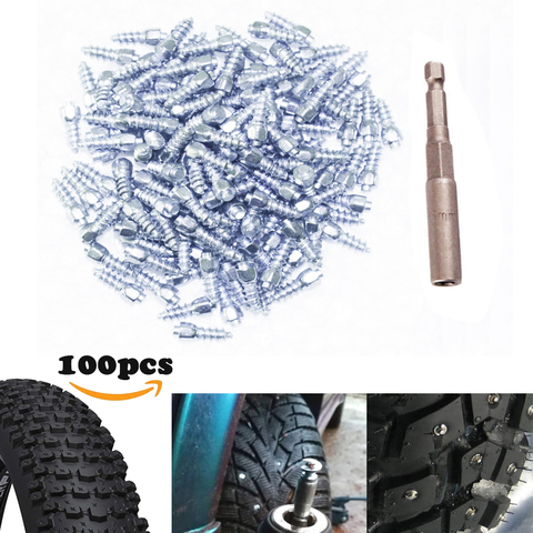 100pcs 12mm Screw Car Tires Studs Snow Spikes Wheel Tyre Pernos de Tornillo ATV Anti-Slip Car Motorcycle Winter For fatbike stud ► Photo 1/6