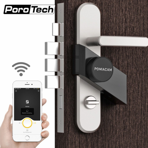 Sherlock lock S2  Wireless phone App Control Smart Stick lock Smart door lock Bluetooth Electronic Lock Keyless black silver ► Photo 1/6