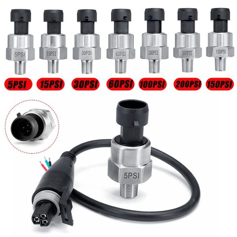 5V 1/8NPT Oil Fuel Air Pressure Transducer Transmitter Sensor Stainless Steel 5/15/30/60/100/150/200Psi ► Photo 1/6