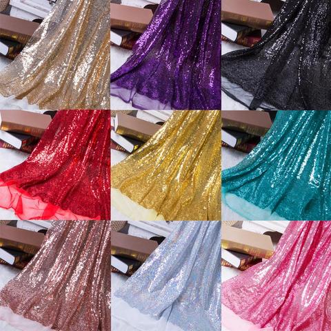 1 Piece Width 1.3m Sequin Fabric Sparkly Rose Gold Silver Glitter Fabric for Clothes Stage Party Wedding DIV Decoration ► Photo 1/6