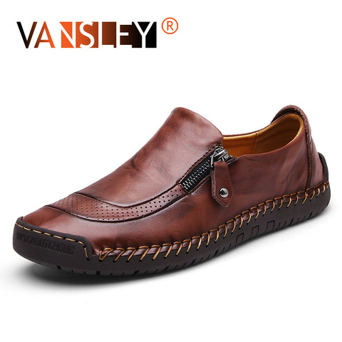 Men Leather Shoes Fashion Casual Shoes Breathable Men Flats Genuine Moccasins Loafers Men's Driving Male Shoes Big Size 38-48 ► Photo 1/6