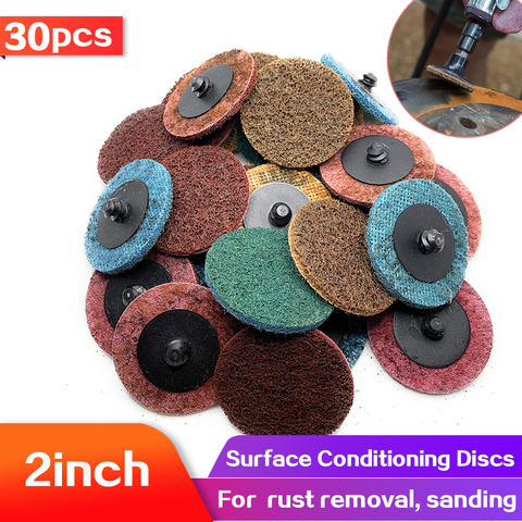 30Pcs 2 inch Roloc Quick Change Discs Surface Conditioning Discs Sanding Disc for Surface prep, Paint Stripping, Grinding ► Photo 1/6