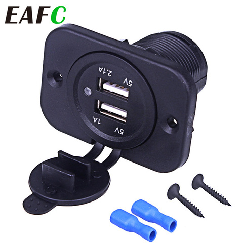5V 3.1A 12V Dual USB Car Charger with Panel Waterproof Power Adapter Socket Outlet for Vehicle Boat Truck Motorcycle ► Photo 1/6