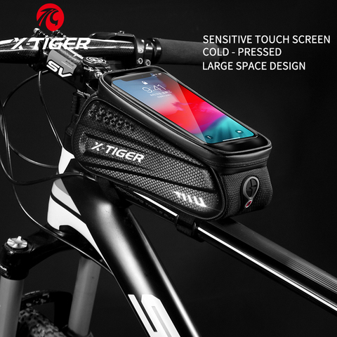 X-Tiger Bicycle Bag Front Tube Frame Bike Bag Shockproof Rainproof 6.5in Phone Case Touchscreen Cycling Bag MTB Bike Accessories ► Photo 1/6