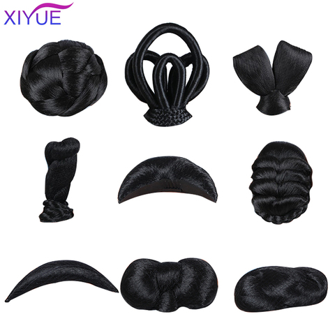 Vintage Wig Women Ancient Wig Antique Modelling Cos Pad And Flower Wig Package Long Braids Straight Hair Piece Send out Bun ► Photo 1/6