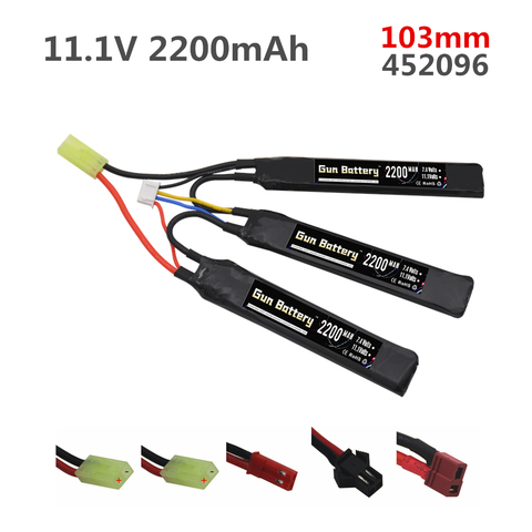 1PCS 3S Water Gun Lipo Battery Split connection 11.1V 2200mAh 40C 452096 For Airsoft BB Air Pistol Electric Toys RC Parts ► Photo 1/1