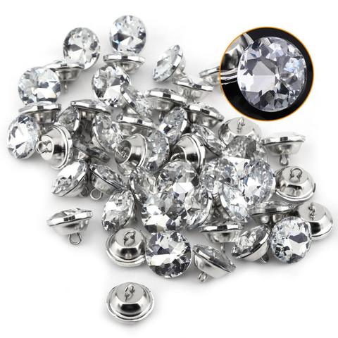 50pcs Sewing Buttons Crystal Diamante Round Buttons for Clothes Crafts Headboard DIY Clothes Button Diamond Sewing Accessories ► Photo 1/6