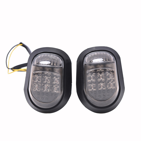 2x Motorcycle Flush Mount Turn Signal Indicators Blinker Amber 9 LED Light ► Photo 1/6