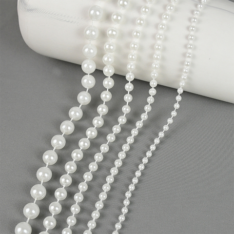 3M Imitation Pearl Beads Line Chain DIY Craft Bracelet Chain Jewelry Trim Lace Ribbon Wedding Decoration Sewing Accessories ► Photo 1/6