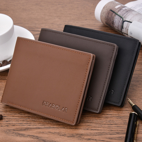 New men's wallet fashion smooth soft leather cross-section multi-function wallet tide short men's wallet quality assurance ► Photo 1/6