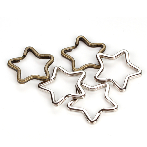 10pcs 35x30mm Star Small Key Rings Bulk Split Keychain Rings for Keys Organization DIY Arts Crafts ► Photo 1/4
