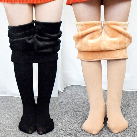 High Quality Winter Fur Girls Leggings Thick Velvet Children Pants Warm Elastic Waist Cotton Kids Girls Trousers ► Photo 1/4