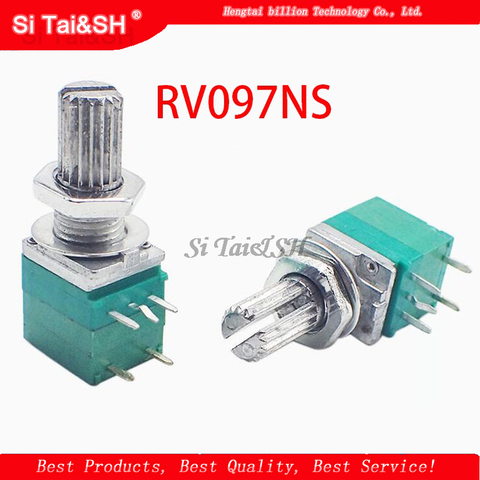 5pcs RV097NS 5K 10K 20K 50K 100K 500K with a switch audio 5pin shaft 15mm  amplifier sealing potentiometer ► Photo 1/3