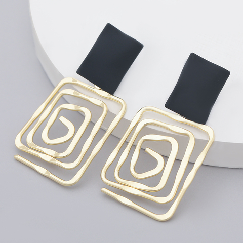 Fashion Simple Metal Back Shape Geometric Earrings Women's Popular Creative Drop Earrings Retro Party Jewelry Accessories ► Photo 1/6