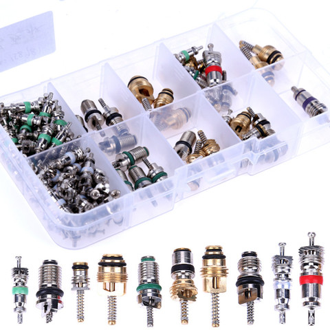 100Pcs/box R134A Car A/C Core Valves Automotive Air Conditioning Assortment Kit ► Photo 1/6