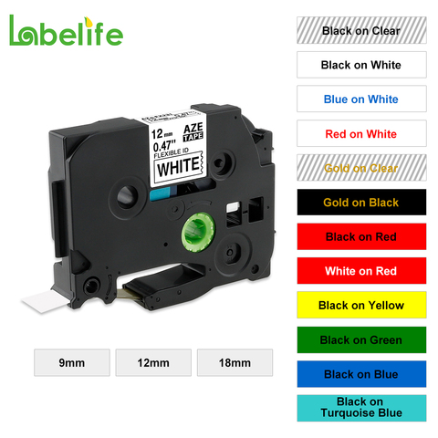 Multicolor TZe-FX231 Flexible Cable Label Tapes tze tape Replace for Brother p-touch printer Flexible label tze-fx231 tzefx231 ► Photo 1/6