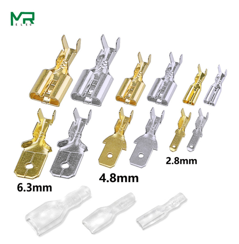 100pcs /25set  Female Male Spade Crimp Terminals connector, suitable for 22-16 AWG 0.5mm2-1.5mm2 2.8mm 6.3mm 4.8mm ► Photo 1/5
