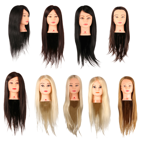 Professional Mannequin head With Real Human Hair Salon Female Mannequin Hairdressing Styling Dolls Training Head 20''-26'' ► Photo 1/6