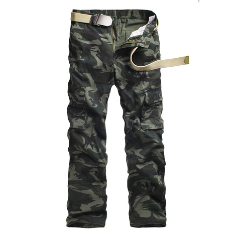 2022 Men Pants Camouflage Cargo Pants Mens Casual Pockets Trouser Men Outwear Army Baggy pants Joger Worker Male Camo Pants 40 ► Photo 1/6