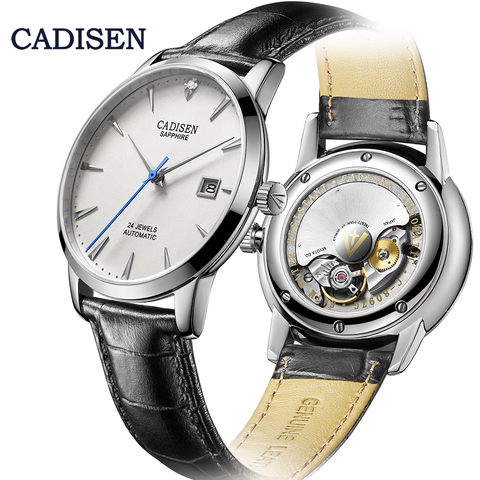 CADISEN Men Watches Automatic Mechanical Wrist Watch MIYOTA 9015 Top Brand Luxury Real Diamond Watch Curved Sapphire Glass Clock ► Photo 1/6