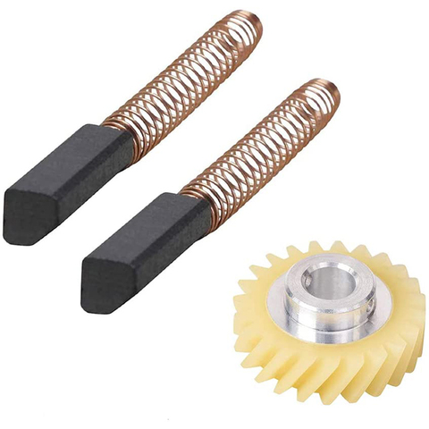 W10112253 9706416 Motor Brush W10380496 4162897 Mixer Worm Drive Gear for Kitchenaid Stand & A Pair of Motor Brushes ► Photo 1/6