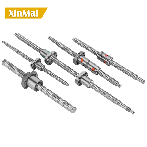 RM2505 BallScrew SFU2505 200 - 2550 mm 25mm ball screw C7 with 2505 2510 flange Single / Double Nut BK/BF20 end machined for cnc ► Photo 1/5