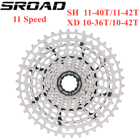 SROAD 11s 10-36T 10-42T 11-42T 11 speed MTB Bicycle Cassette STEEL CNC Bike Freeewheel fits SRAM XD Super Light CNC Made 261g ► Photo 1/4