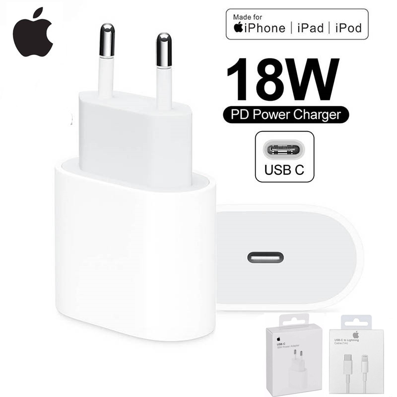 Desviación nombre Opresor Original apple 18W PD USB Type C Charger Adapter For iPhone 11 Pro XR X XS  Max 8 Plus Fast Charging USB C to lightning pd cable - Price history &  Review 