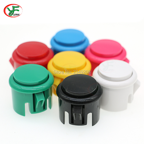 1PC BAOLING 24mm & 30mm Push Button Round Arcade Start Button Built-in Micro Switch Copy Sanwa Joystick DIY Kit ► Photo 1/6