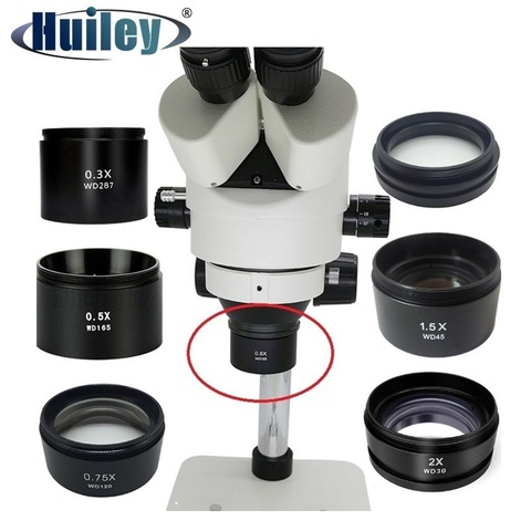 0.5x Barlow Lens Microscope Attachment  Auxiliary Objective Lens for Zoom Stereo Microscope Thread Diameter M48x0.75 0.3X 0.75X ► Photo 1/6