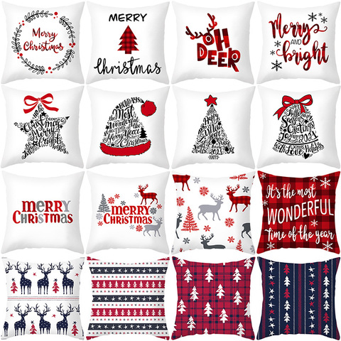 45x45cm Cartoon Santa Claus Elk Christmas Pillowcase 2022 Christmas Decor for Home Merry Christmas Ornament Navidad Xmas Gifts ► Photo 1/6