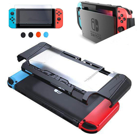 For Nintendo Switch NS Slim Dockable Case Shell TPU Grip Protective Hard Crystal Cover Shockproof Grip Tempered screen Film ► Photo 1/1