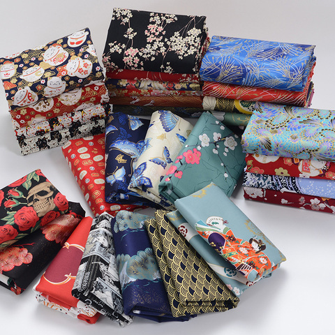 100% Cotton fabric for dress Bronzed Japanese kimono cloth African print fabrics DIY Sewing for Hanfu handmade material ► Photo 1/4
