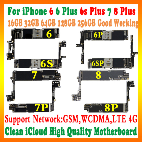 Original Unlocked For iPhone 6 Plus 7 8 PLUS Motherboard NO Touch ID, Free iCloud For iPhone 7 8 Support LTE 4G GSM logic board ► Photo 1/2