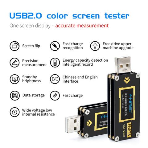 FNB28 Current And Voltage Meter USB Tester QC2.0/QC3.0/FCP/SCP/AFC Fast Charging Protocol trigger Capacity Test ► Photo 1/6