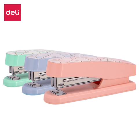 DELI E0402F Stapler NO.12 Half Strip stapler 24/6 & 26/6 smooth stapling stationery office supply staples ► Photo 1/6