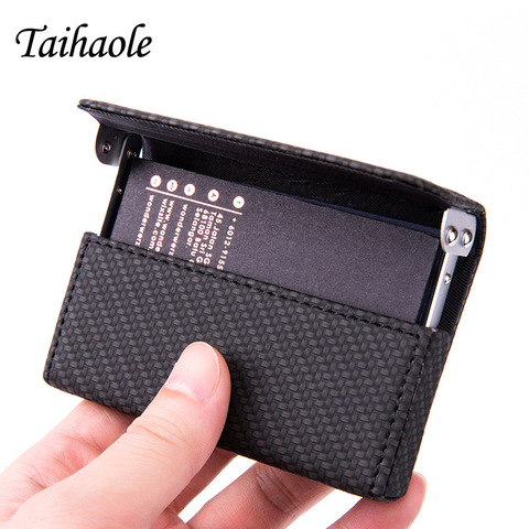 NEW Metal Women Men Business Card Holder Creative Aluminum Holder Metal Box LeatherMen Credit Business Card case Wallet ► Photo 1/6