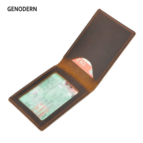 GENODERN Genuine Leather Driving License Cover Motor Vehicle Crazy Horse leather Driving License Case leather cover men license ► Photo 1/6