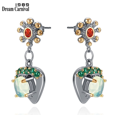 DreamCarnival1989 Elegant Small Earrings Women Cute Hanging Charm Love-Hearts Peacock Blue Zircon Dangle Girls Jewelry WE4031X2 ► Photo 1/6