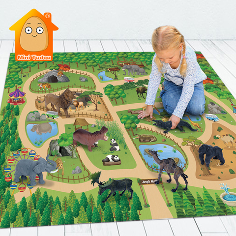 12PCS Animal World Zoo Model Action Figure Toy Set Cartoon Plastics Simulation Animals Mat Collection Educational Toy For Kids ► Photo 1/6