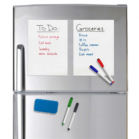 Hot A5 dry erase magnetic refrigerator whiteboard home notification memo message board (with pen) school home stationery ► Photo 1/6