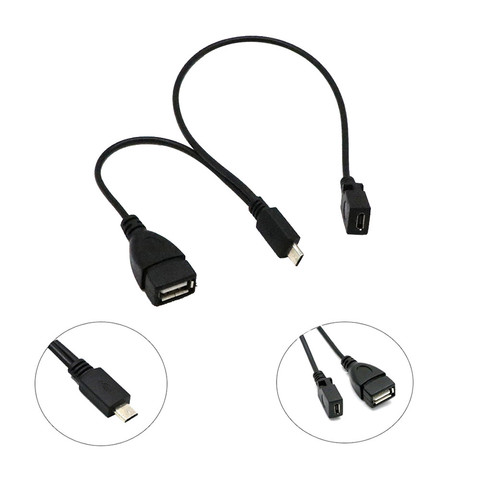 3-in-1 Micro USB HUB 0.3m male to female minimum USB 2.0 charging host 0.2m OTG adapter cable ► Photo 1/1